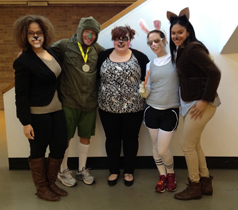 Students in costumes
