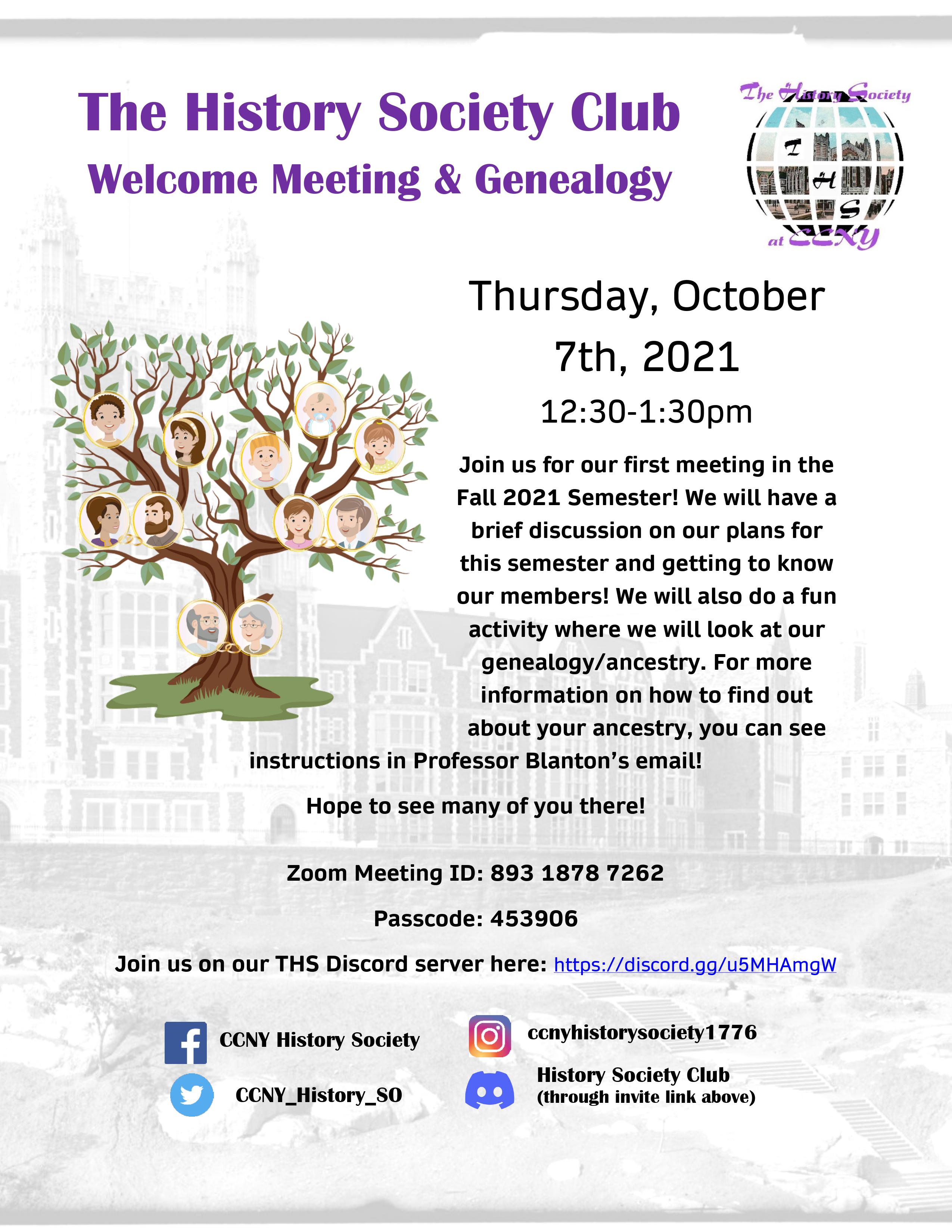 October 10, 2021 Meeting Flyer