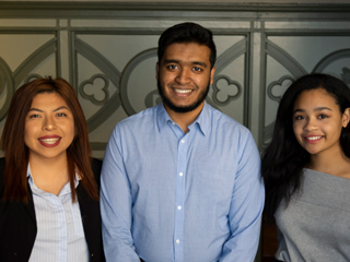 The third cohort of University Innovation Fellows: (from left) Skavi Ballinas, Ahsanul Abeer and Gabriela Gonjon. The third cohort of University Innovation Fellows: (from left) Skavi Ballinas, Ahsanul Abeer and Gabriela Gonjon.