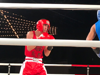 Steven Galeano, a CCNY sophomore majoring in AD/PR, in action in the 141-pound open final in the inaugural Ring Masters Championships at Madison Square Garden. Steven Galeano, a CCNY sophomore majoring in AD/PR, in action in the 141-pound open final in the inaugural Ring Masters Championships at Madison Square Garden.
