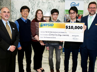 NYSID President & CEO Ron Romano Prof. Zhigang Zhu, Ms. Celina Cavalluzzi (Goodwill), two AVR4ASD team members (Rafael Li Chen and Xinyu Xiong), and NYSID Market Manager Brian Bateman NYSID President & CEO Ron Romano Prof. Zhigang Zhu, Ms. Celina Cavalluzzi (Goodwill), two AVR4ASD team members (Rafael Li Chen and Xinyu Xiong), and NYSID Market Manager Brian Bateman