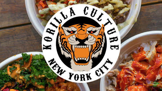 Korilla BBQ Truck logo and food display image