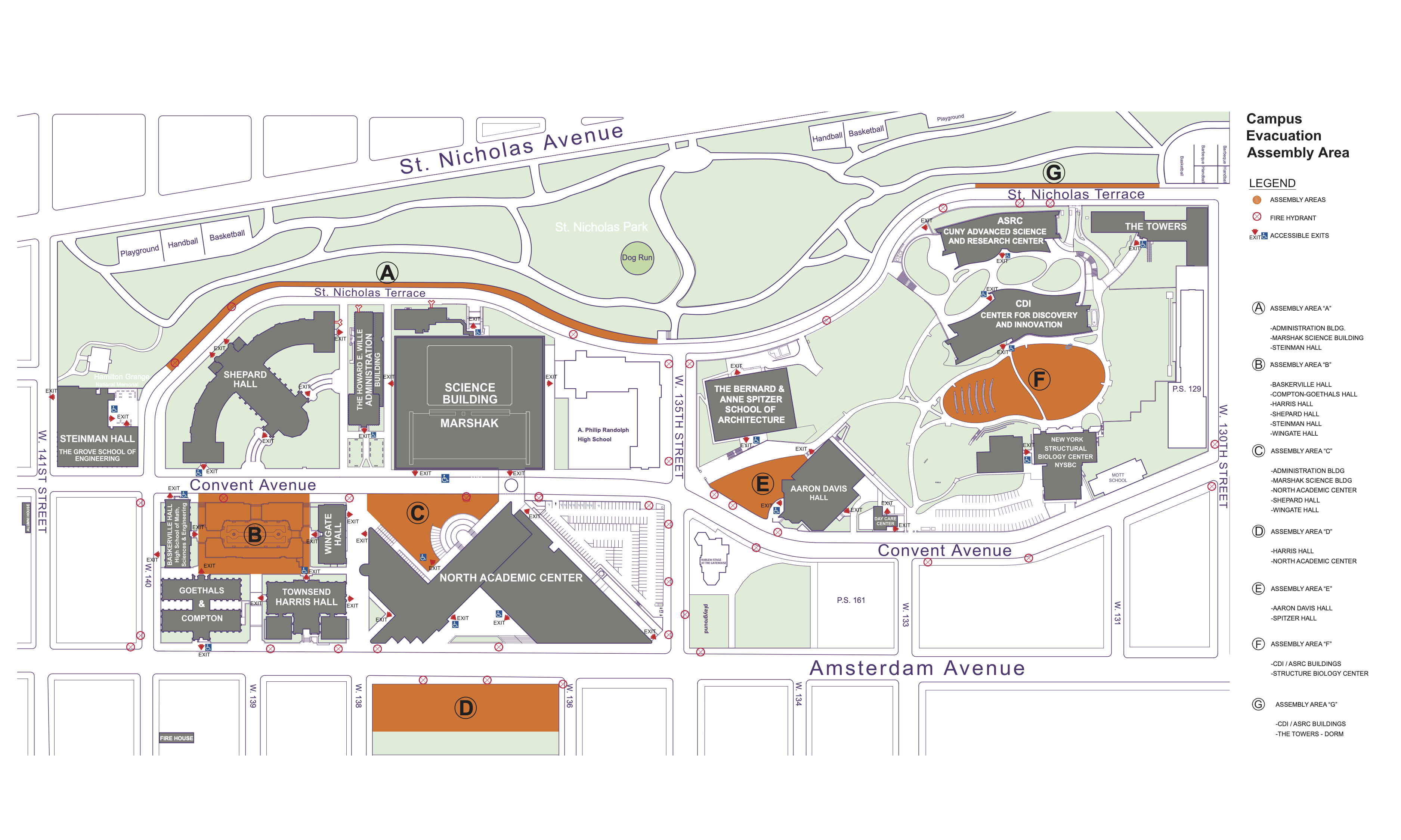 Campus Map - Assembly Areas - Complete Campus