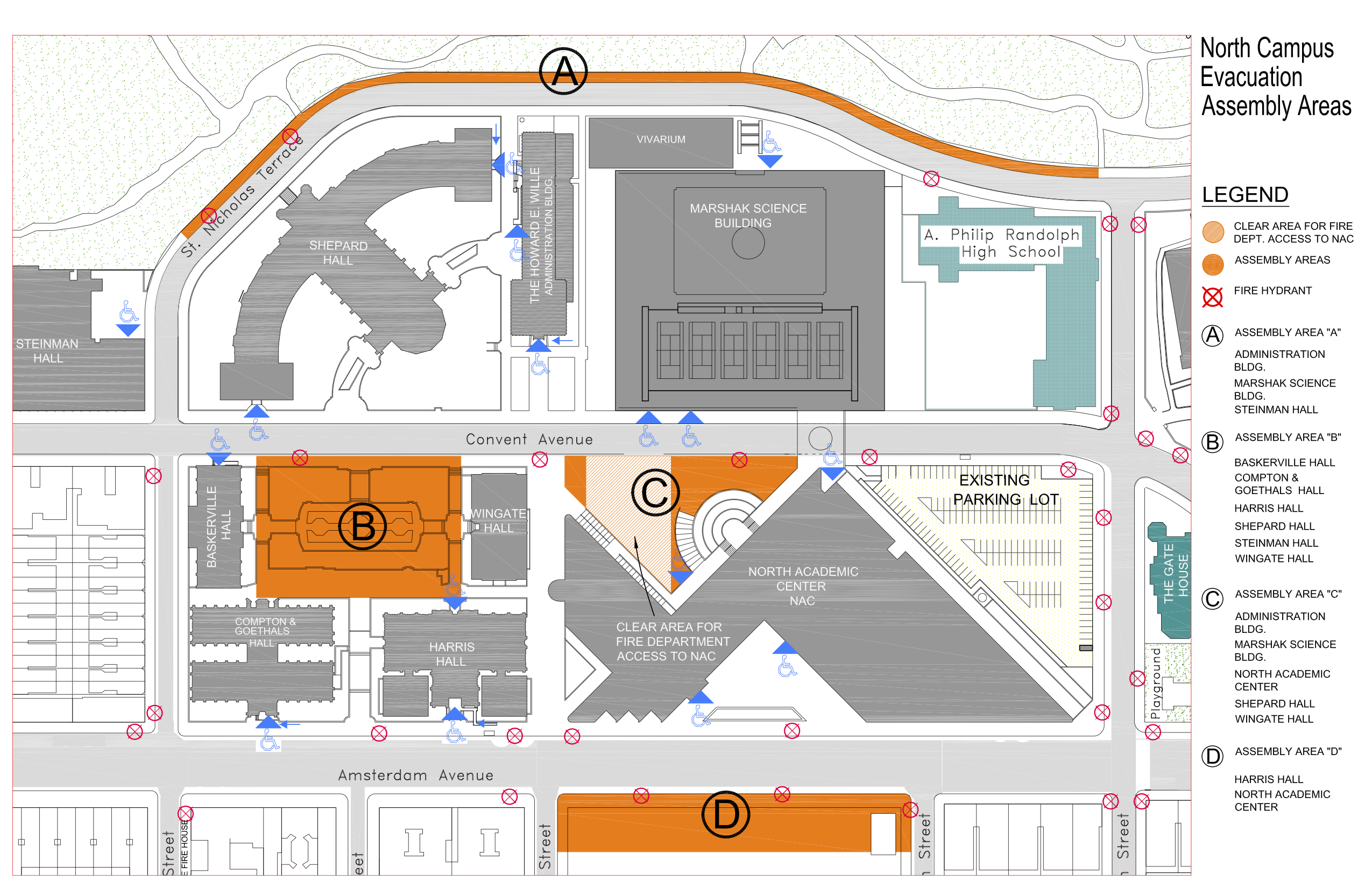 Campus Map - Assembly Areas - North Campus