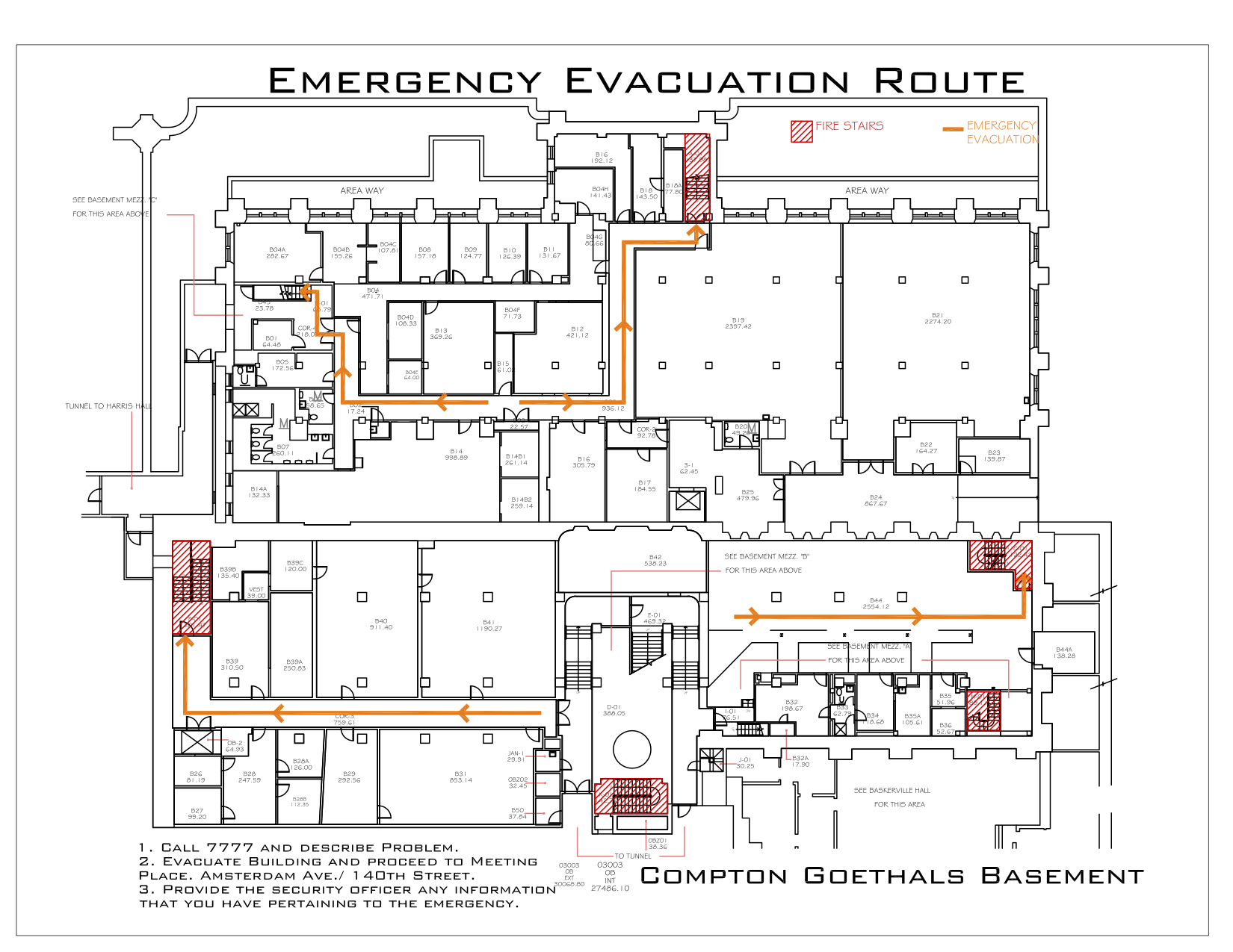 Compton Goethals Hall - Evacuation Routes 2