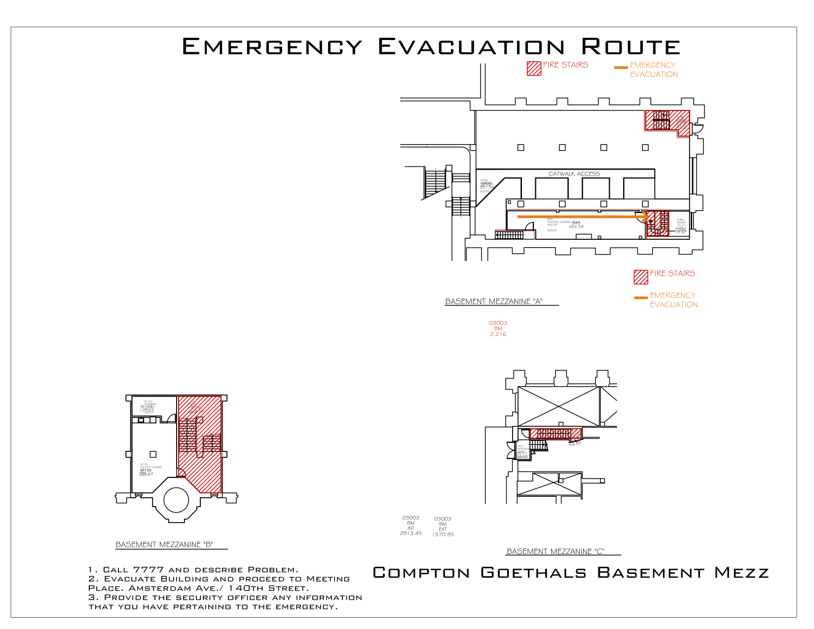 Compton Goethals Hall - Evacuation Routes 3