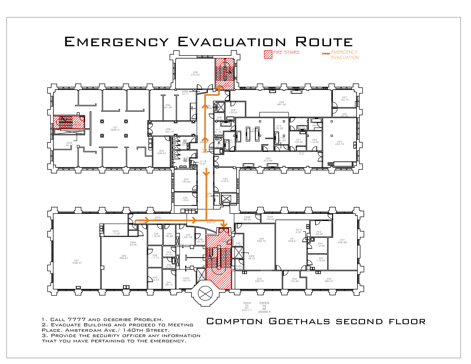 Compton Goethals Hall - Evacuation Routes 5