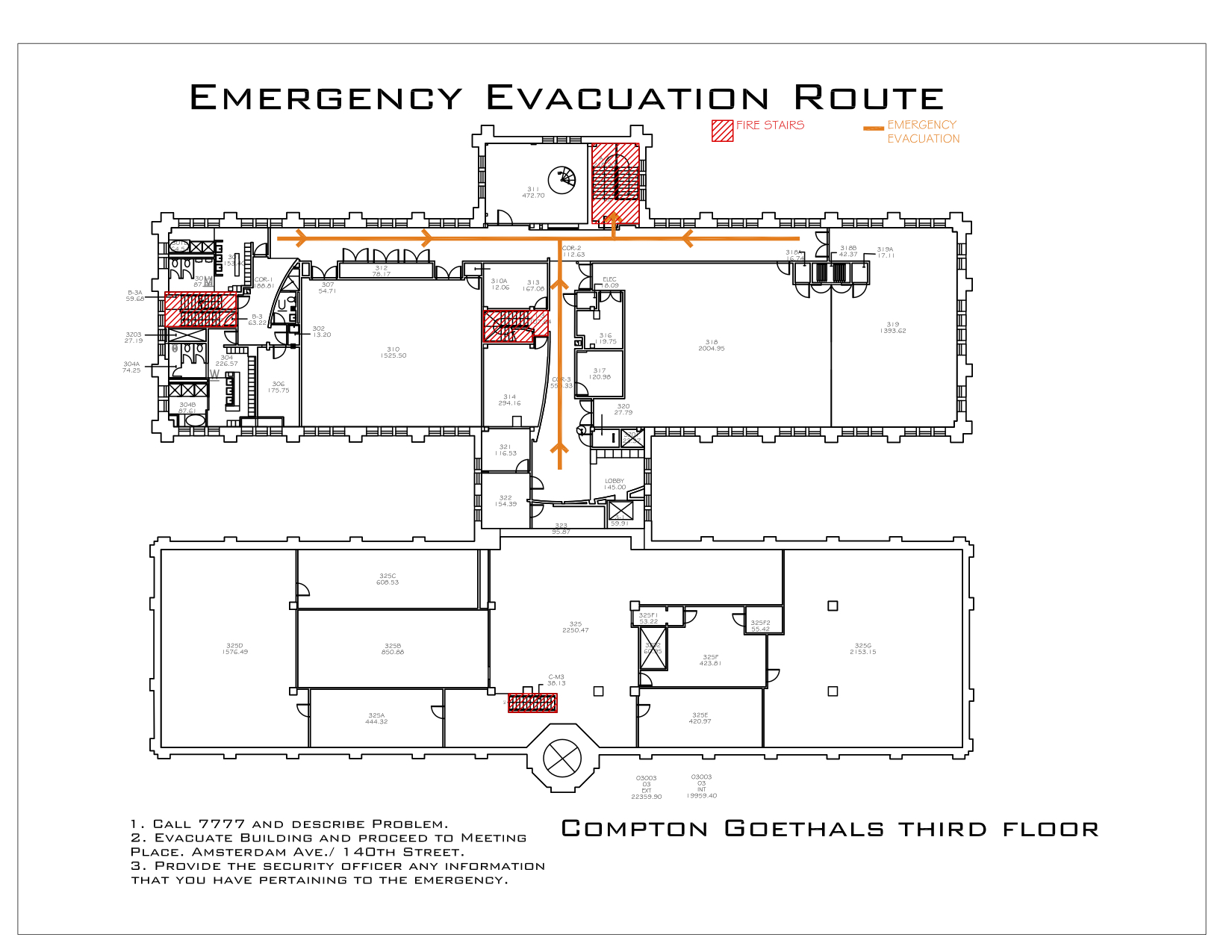 Compton Goethals Hall - Evacuation Routes 7