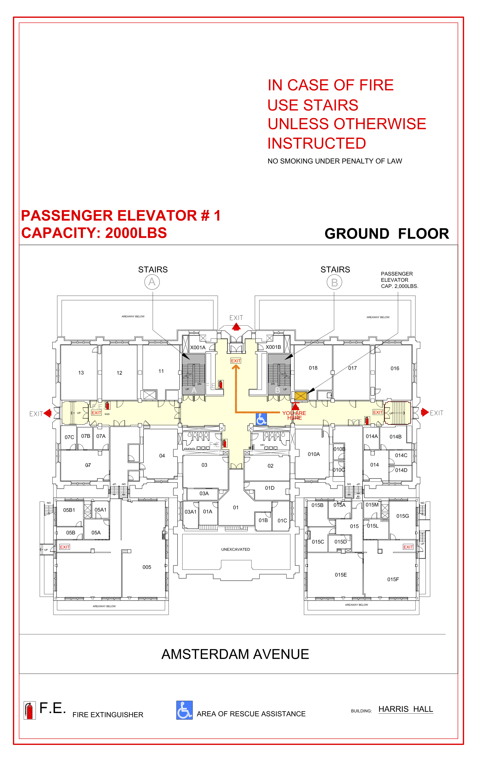 Harris Hall - Evacuation Route 1