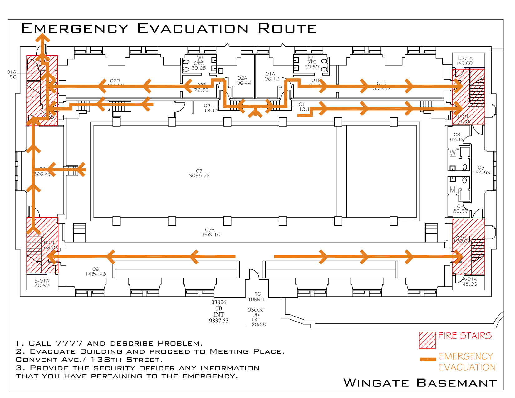 Wingate Hall - Evacuation Route 1