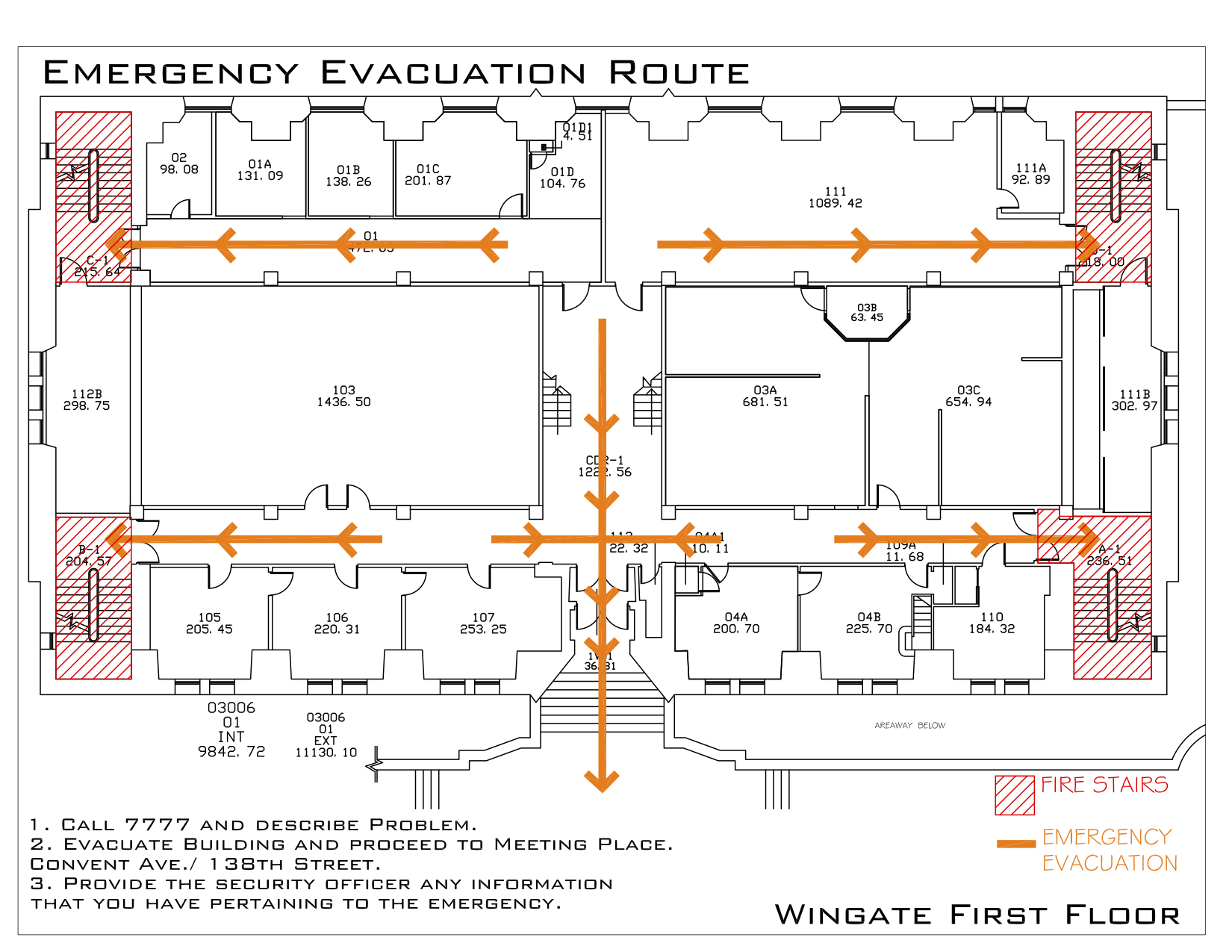 Wingate Hall - Evacuation Route 2