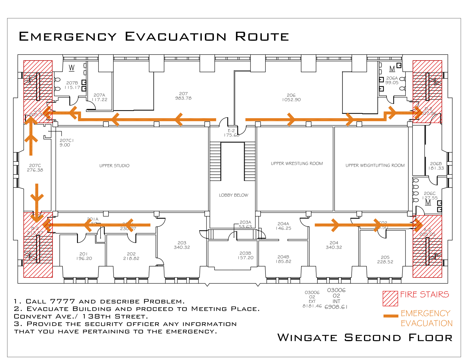 Wingate Hall - Evacuation Route 3