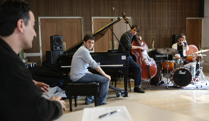 Students playin their music instruments 
