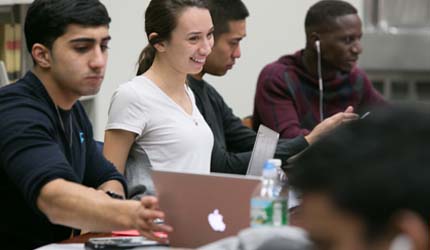 Group of students in the library 