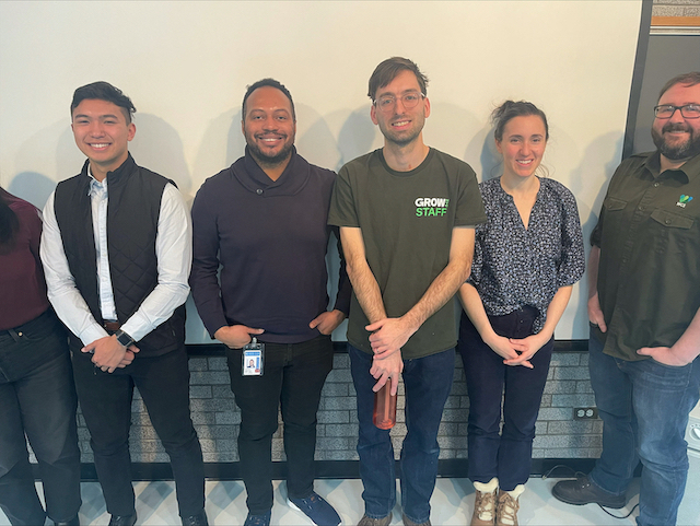 Panelists from left to right: Rafael Cruz (CCNY ’24), Nickcoles Martinez (American Museum of Natural History), Alex Klein (Grow NYC), Yael Amron (Carlton Consulting), and Dave Johnston (WCS). Not pictured Diana Yauri (CCNY ’23).   