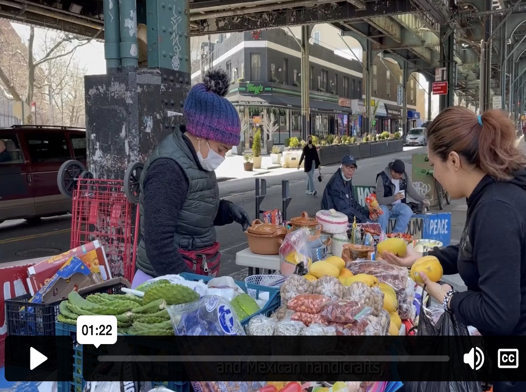 A street vendor in Brooklyn part of a story about the difficulty street vendors had during the pandemic.