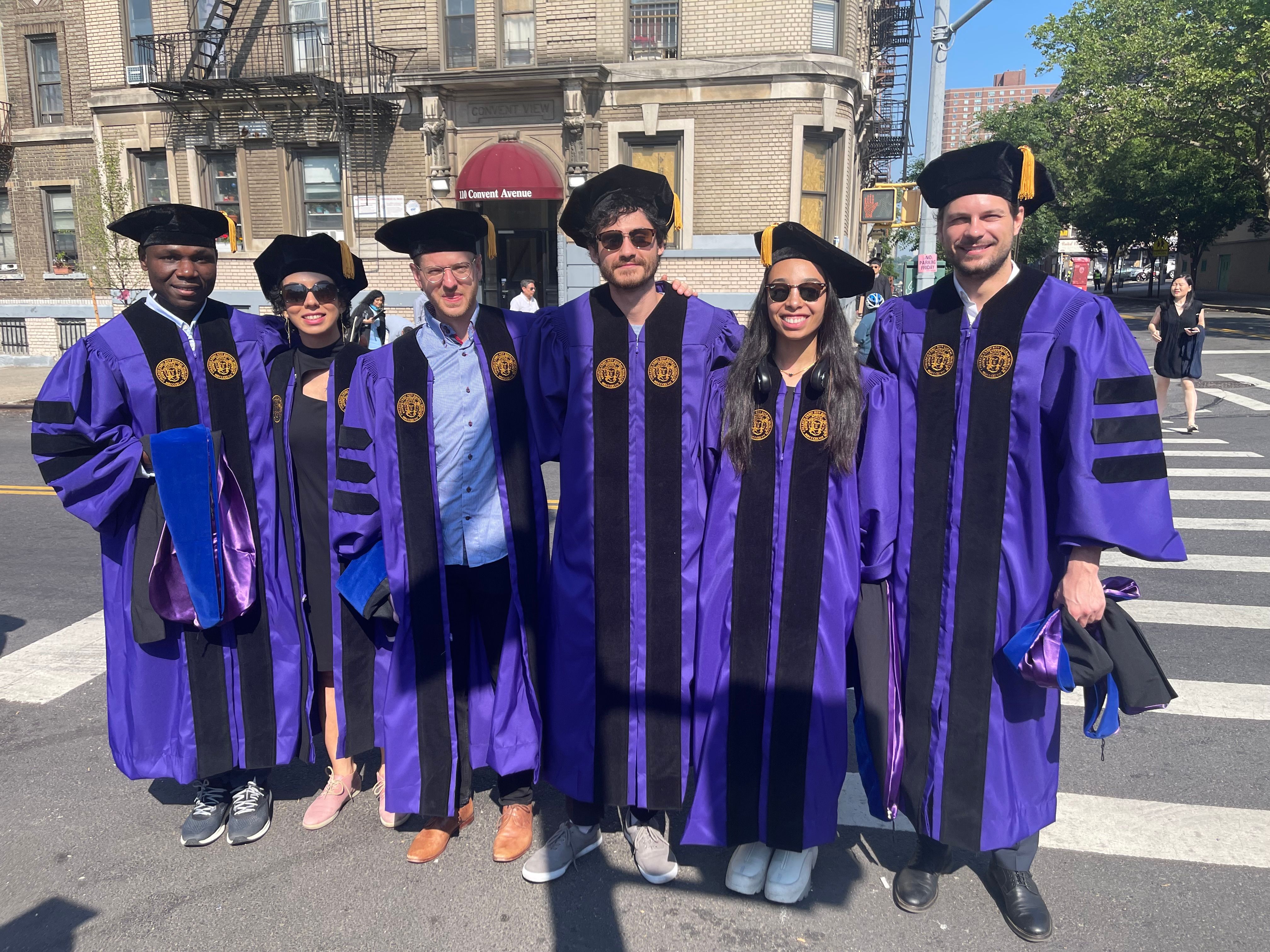 2023 BME PhD graduates, pictures from left to right: (Adantchede Louis Zannou, Forouzan Vasheghani Farahani, Maximilian Nentwich, Lukas Hirsch, Michelle Gelbs, and Andrea Corti (not pictured, Judy Alper and James Padgett)