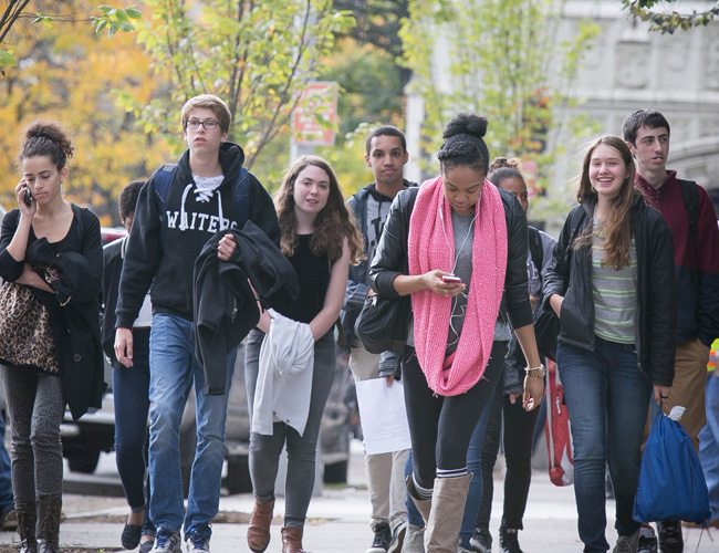 Students on campus