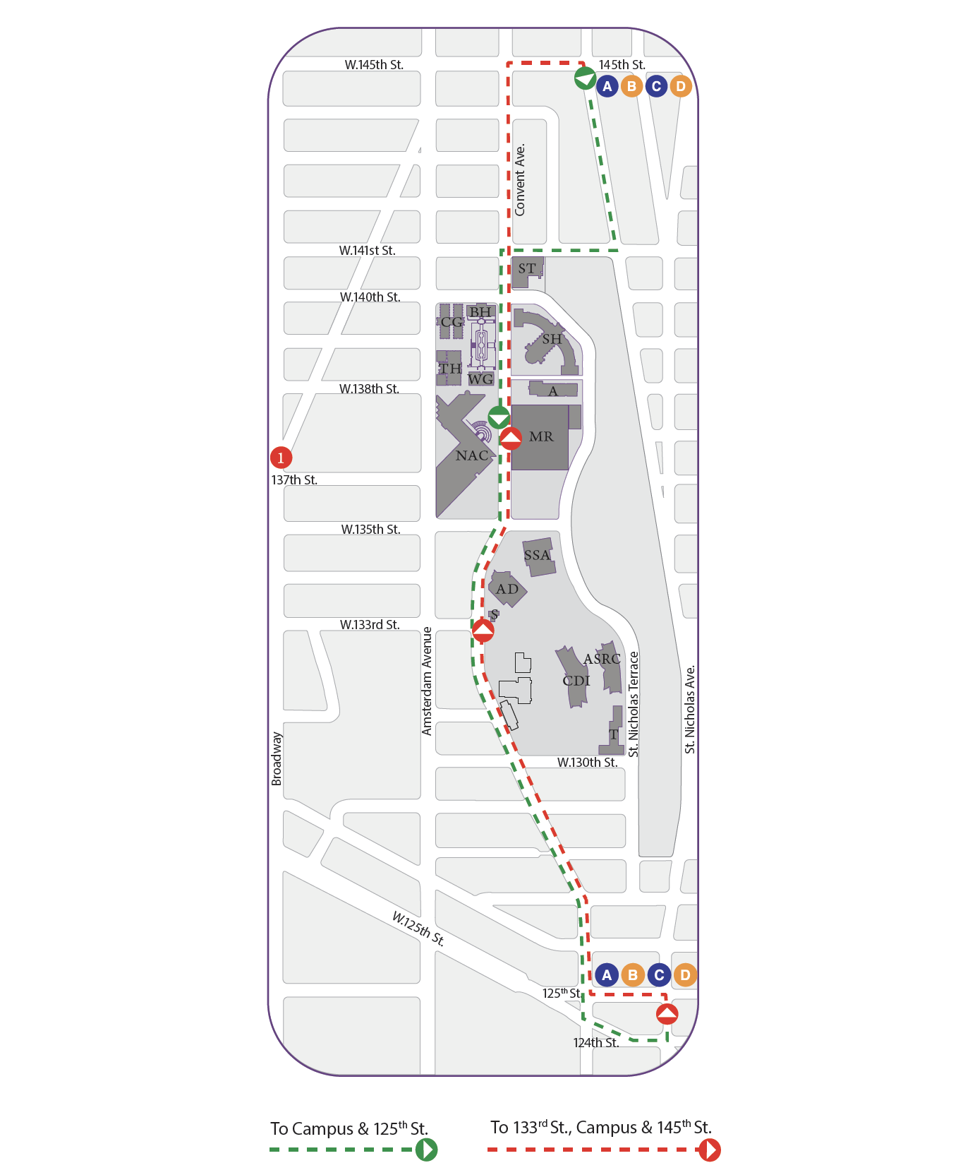 CCNY Shuttle Map