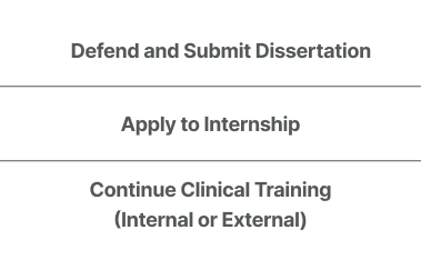 Defend and Submit Dissertation, Apply to Internship, Continue Clinical Training (Internal and External)