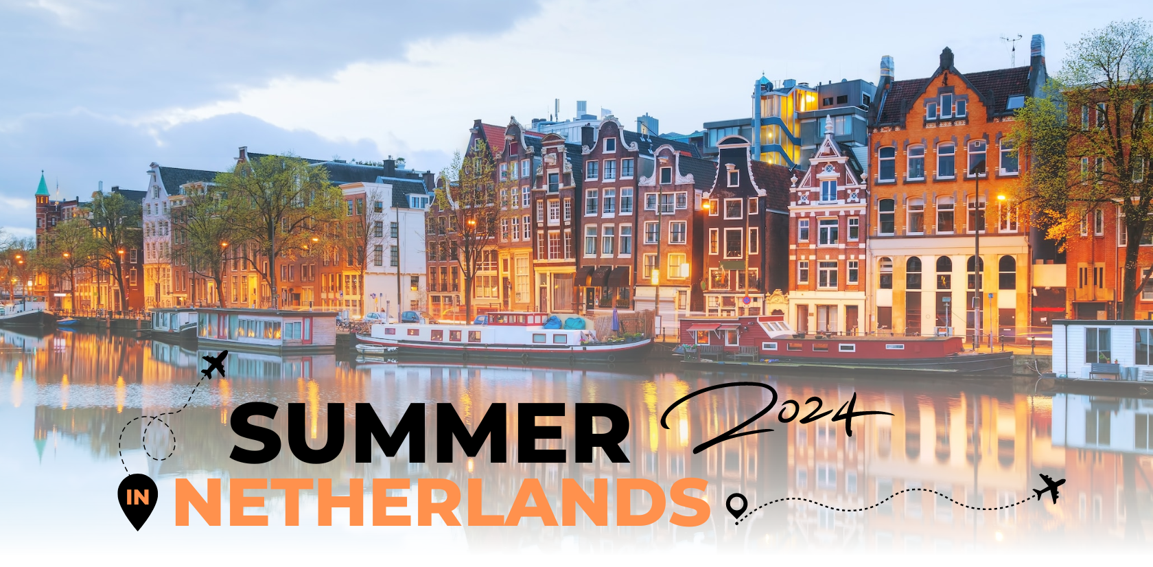  A picturesque summer scene in Amsterdam, Netherlands, showcasing the city's vibrant beauty and warm weather.