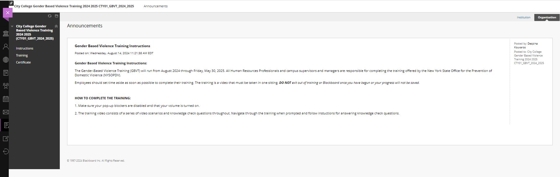 screenshot of the GBVT instruction page