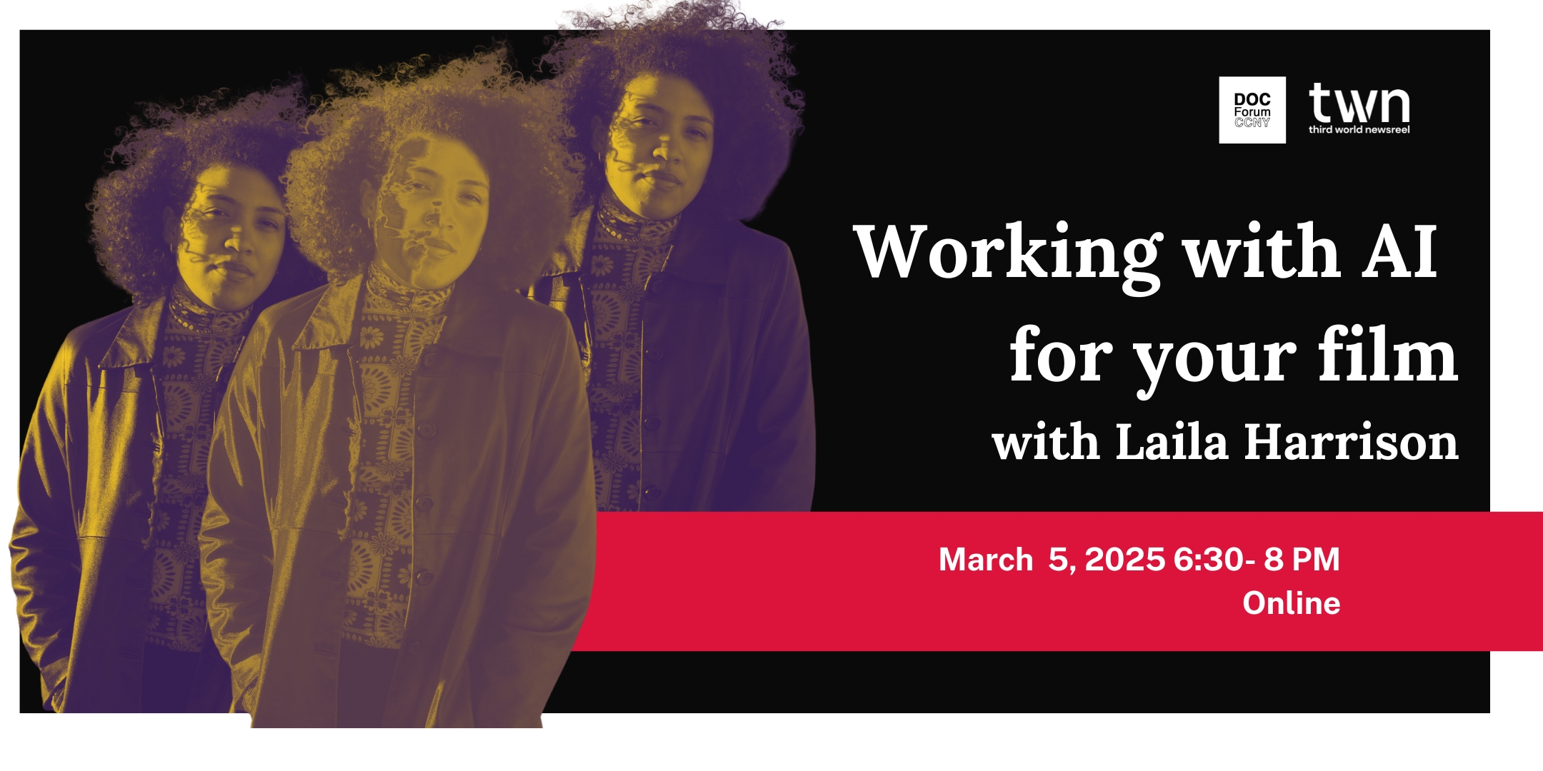 Banner for Working with AI for filmmakers