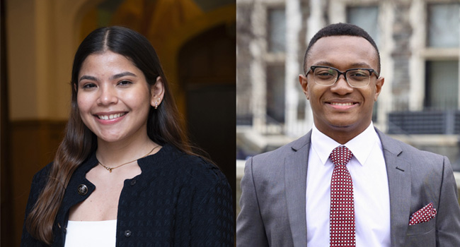 CCNY Class of 2025 Valedictorian Eilyn Zuniga Marquez and Salutatorian Andrew Williams.
