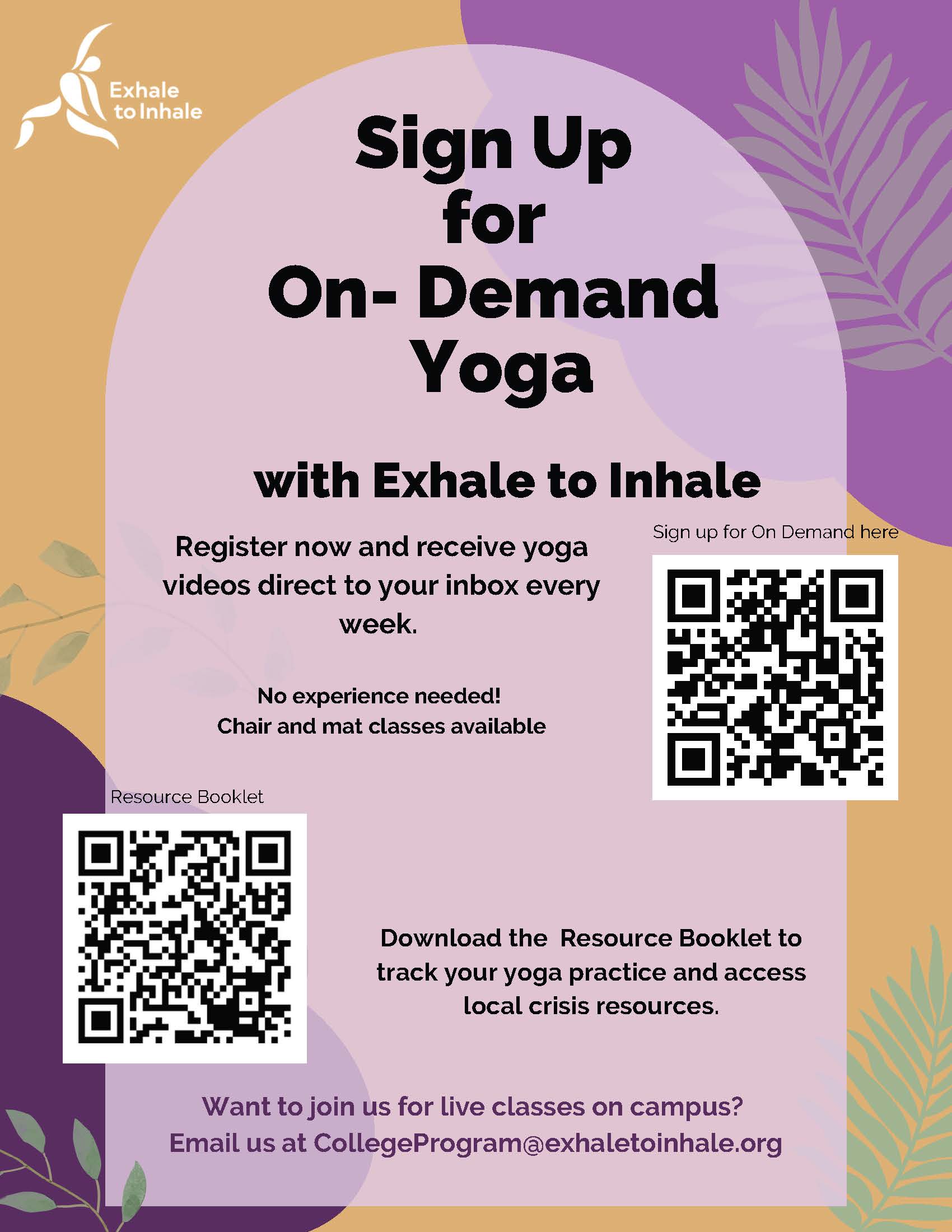 Sign Up for On- Demand Yoga with Exhale to Inhale