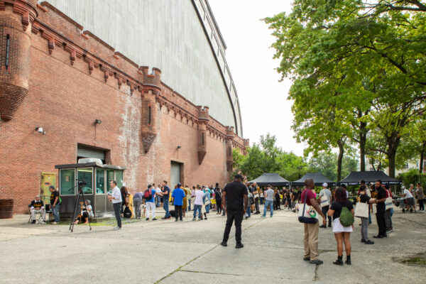 An exterior view of the Community Celebration: Together for Kingsbridge / Juntos Para Kingsbridge.