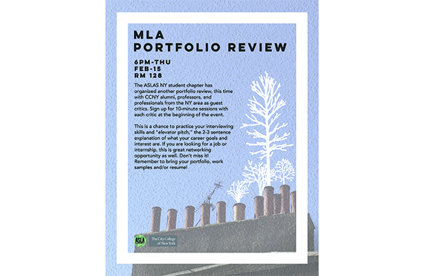 MLA porfolio review flyer