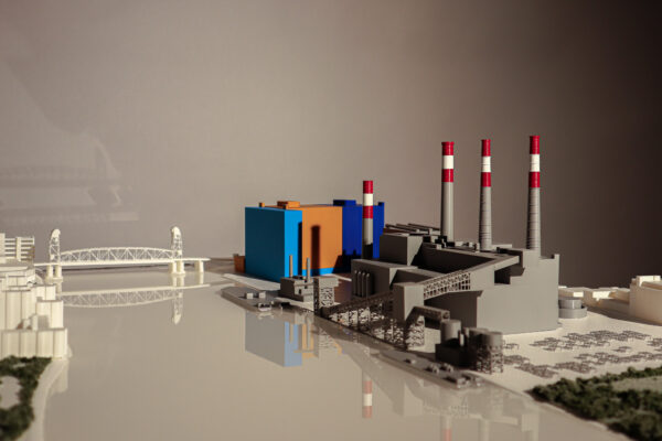A close up of the 3D model.