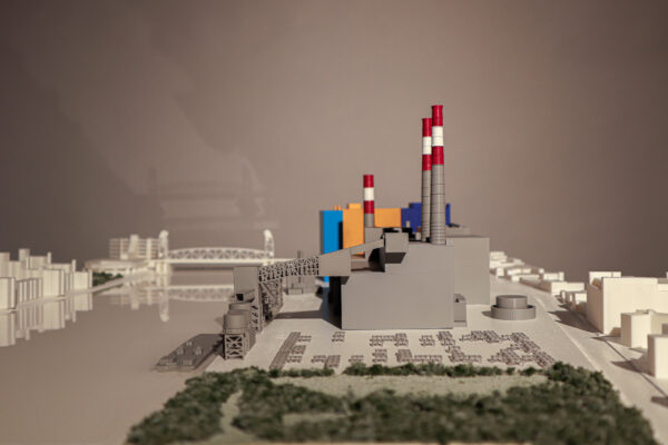 A close up of the 3D model.