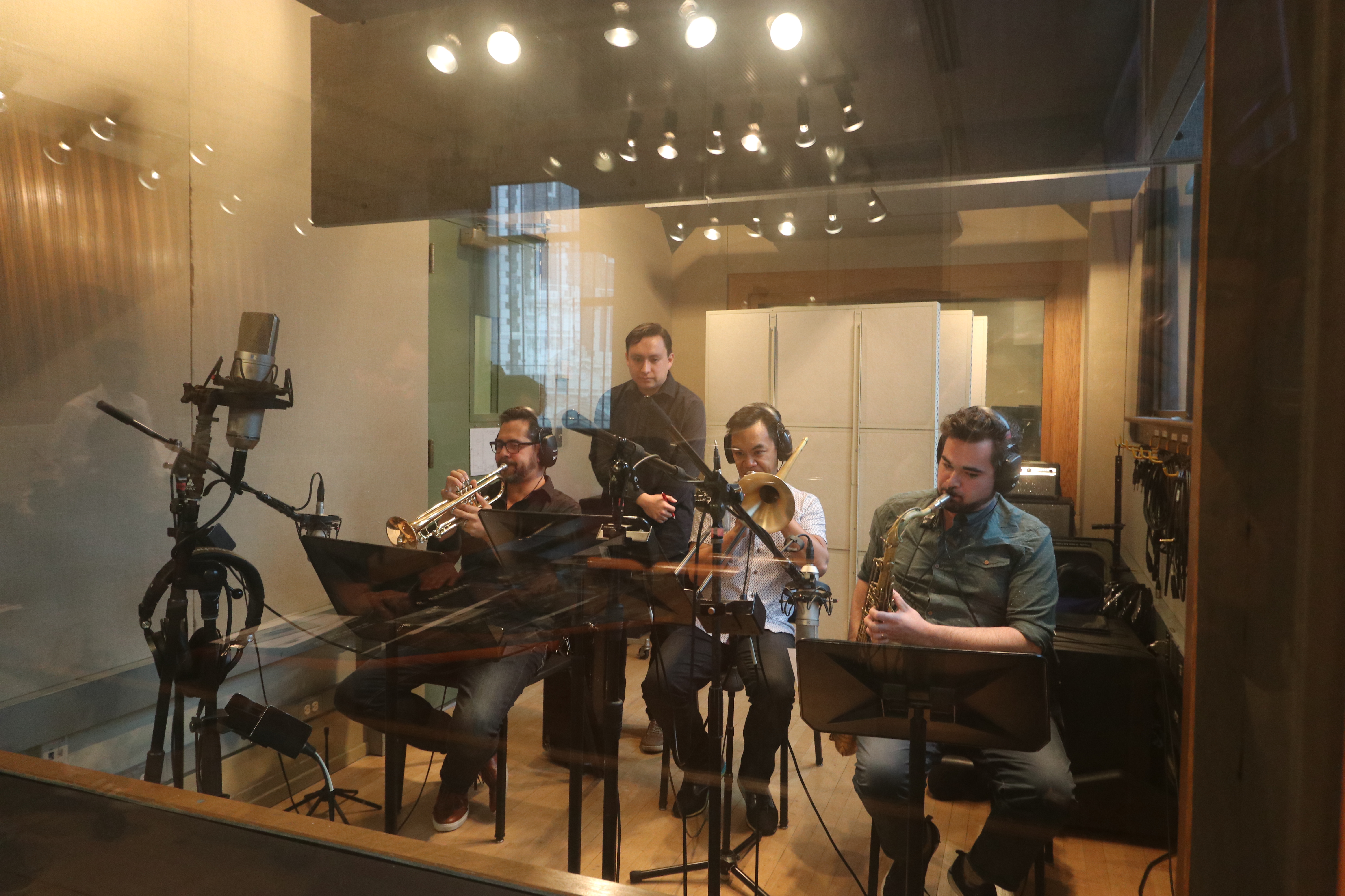 Sonic Arts Center Iso Booth Horn recording session