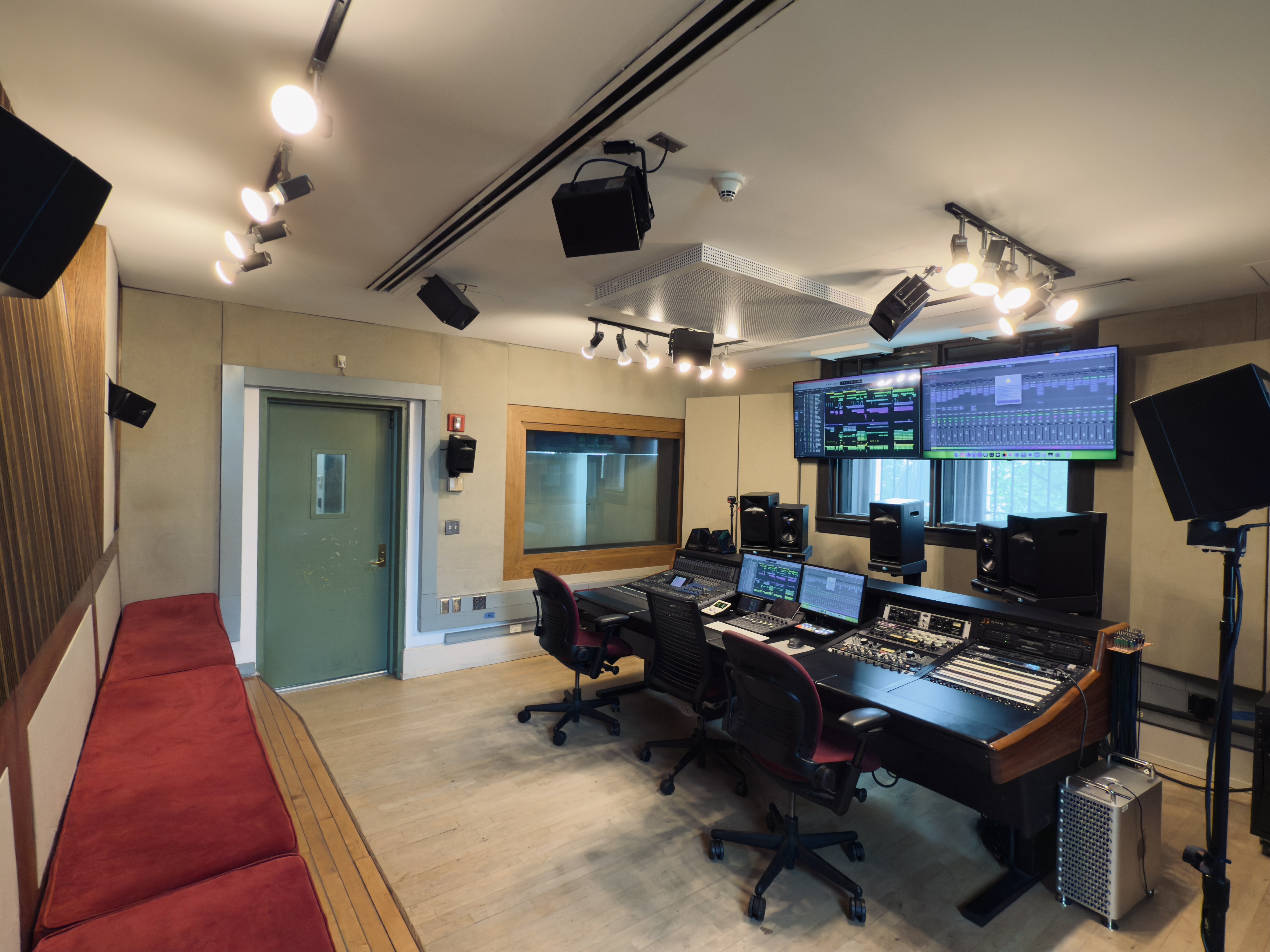 Sonic Arts Center Main Control Room recording studio with atmospheric 7.1.4