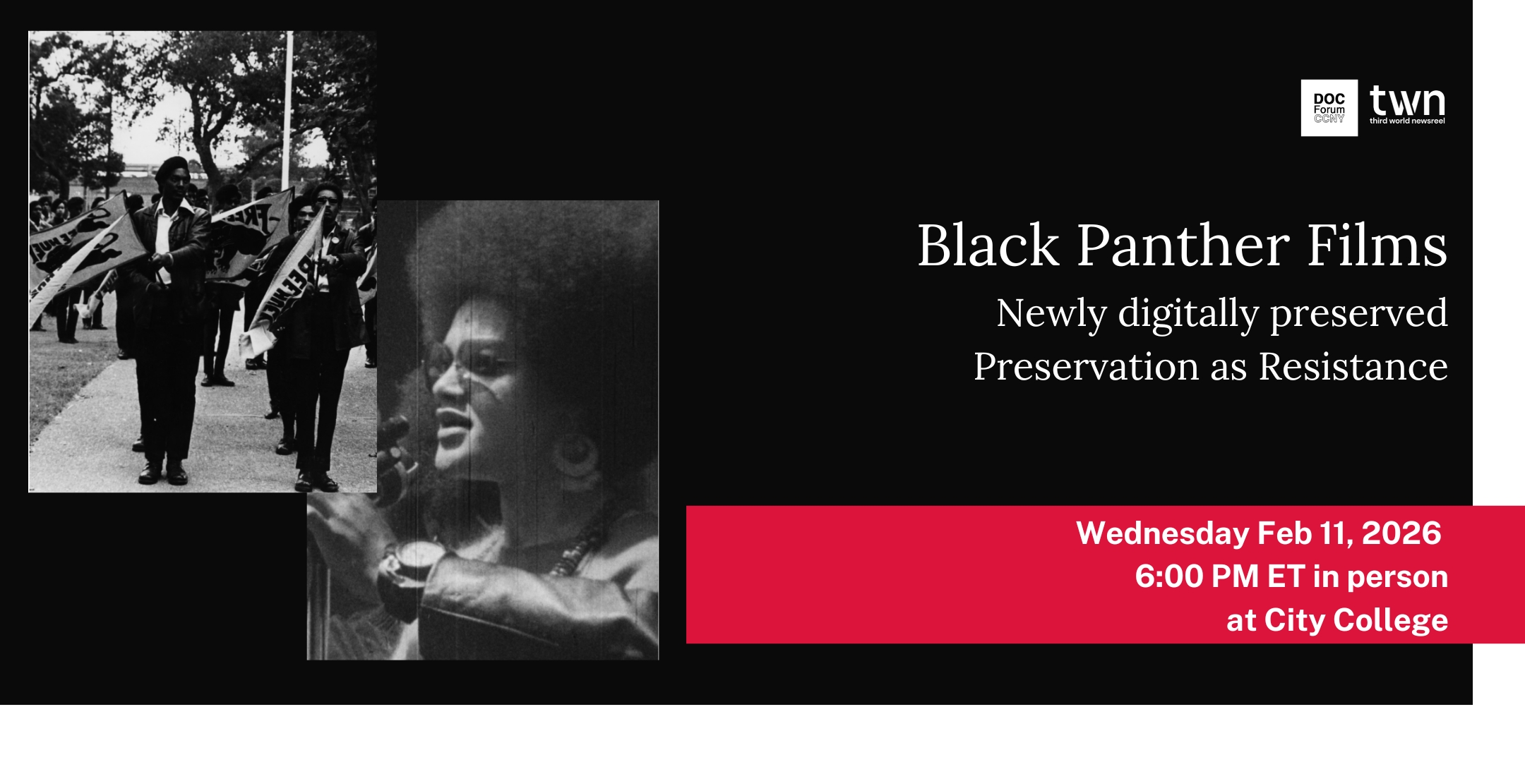 banner for Feb 11 event shows Black panther images