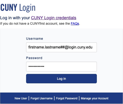 Enter you CUNY Login credentials