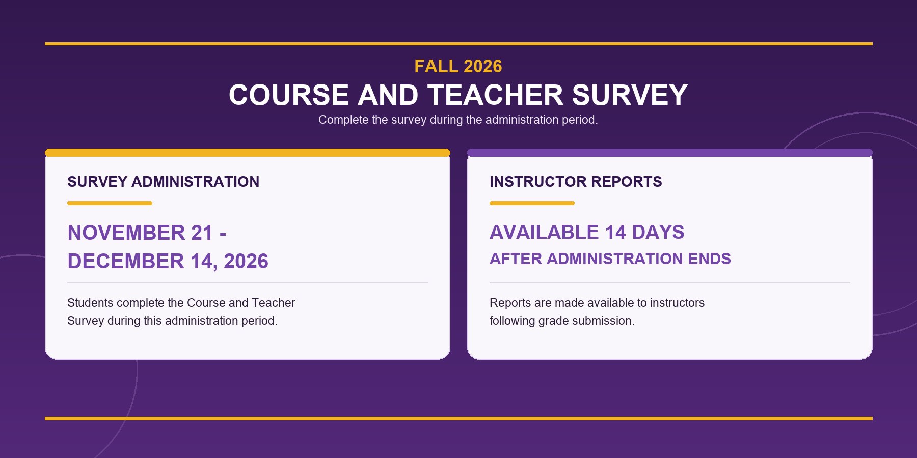 Course and Teacher Survey Fall 2026 Administration Period