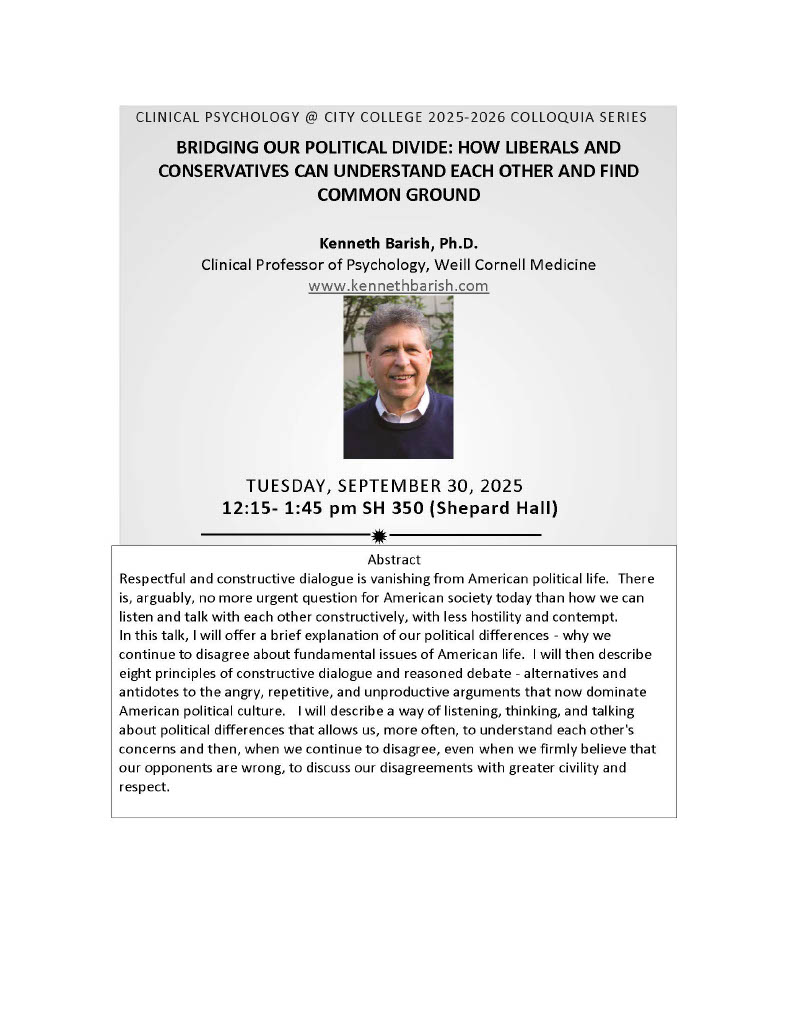 This is the poster for the talk given by Edward A. Vessel, PhD, who is an Eugene Surowitz Assistant Professor at the Department of Psychology at CCNY. His talk is titled "Neuroaesthetics: Art as a window to the subjective mind." In this talk, Dr. Vessel describes behavioral, brain imaging and computational findings that highlight the personal nature of aesthetic appeal yet also reveal insights into underlying mechanisms.