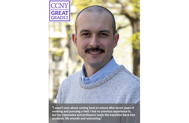 Portrait of a smiling man with a mustache, featuring a 