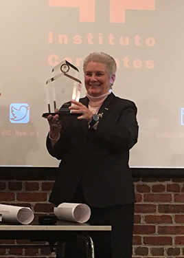 Professor Raquel Chang-Rodriguez receiving the Enrique Anderson Imbert Prize Professor Raquel Chang-Rodriguez receiving the Enrique Anderson Imbert Prize
