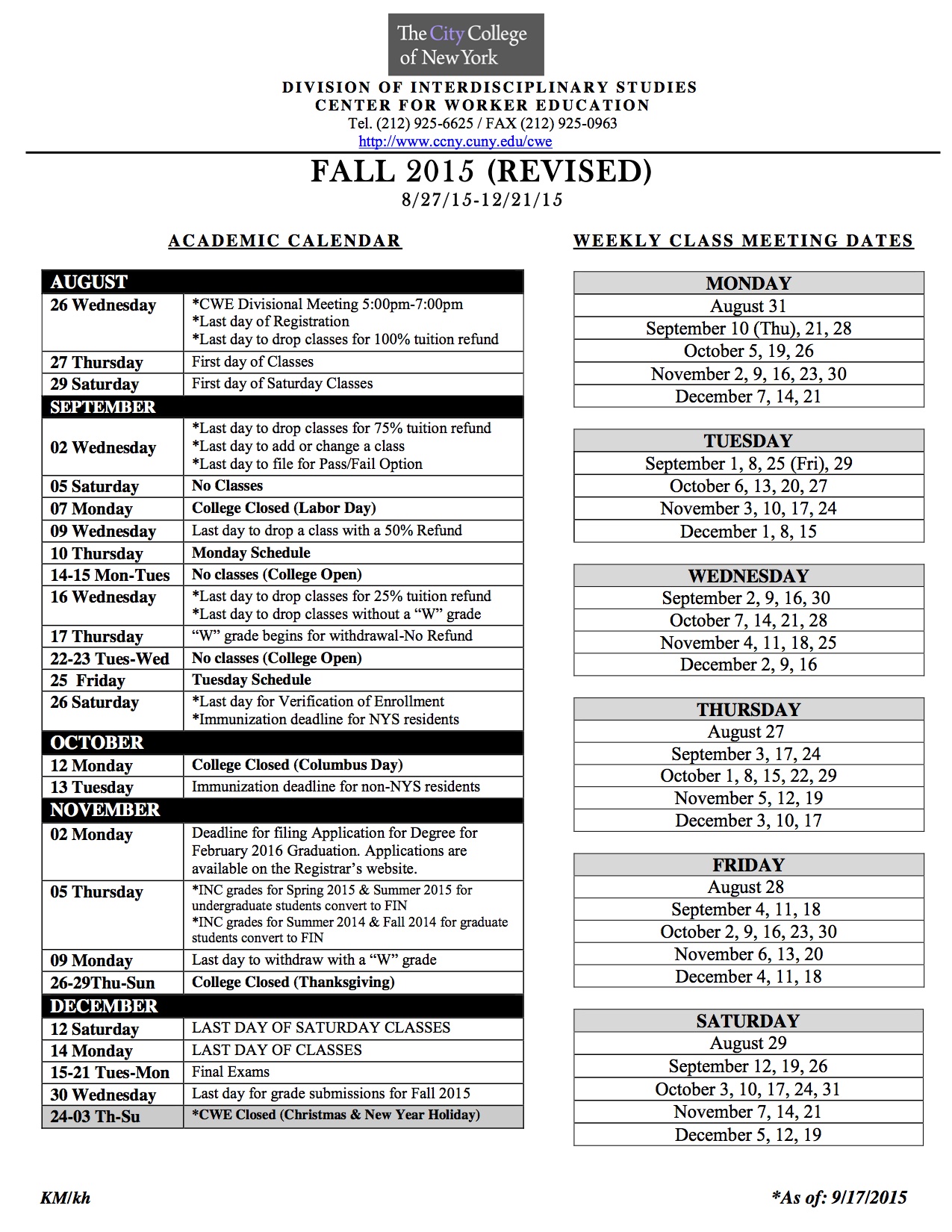 cuny calendar summer 2021 Academic Calendar The City College Of New York cuny calendar summer 2021