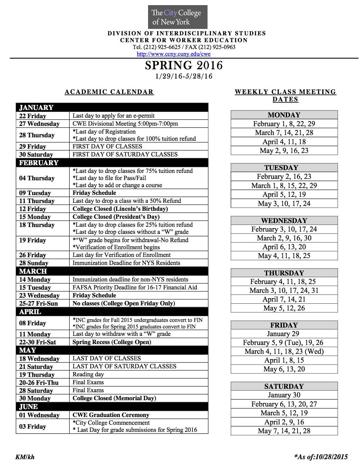 wcsu academic calendar spring 2021 Academic Calendar The City College Of New York wcsu academic calendar spring 2021