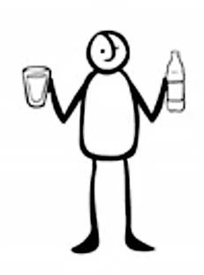 Cartoon person with water