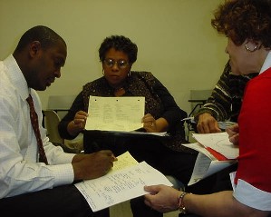 Students writing