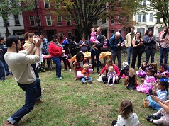 Teachers, parents, children interacting