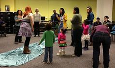 Students, teachers and parents interacting