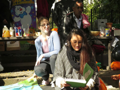 Student reading a book