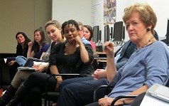 Cecily O'Neill and students