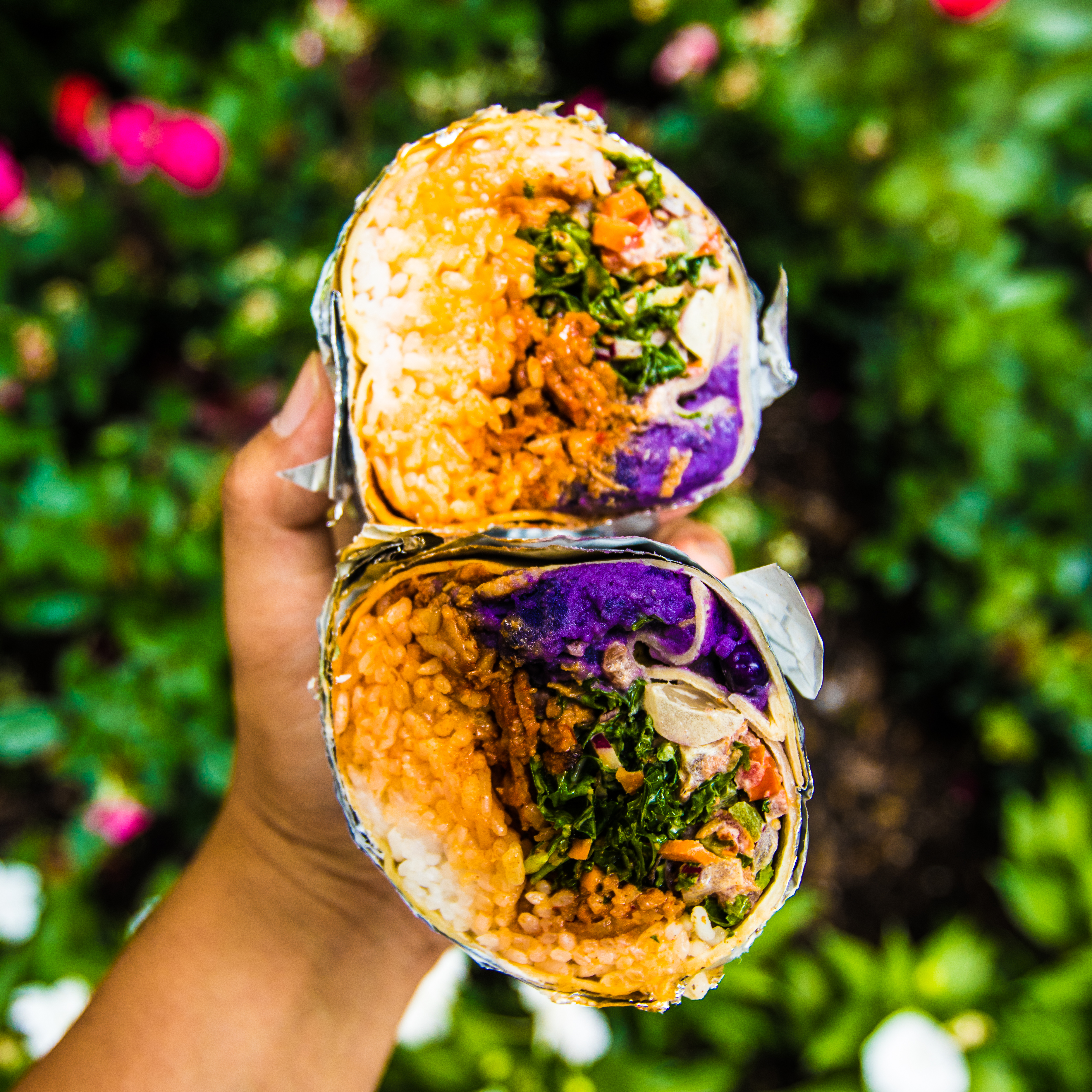 Korilla food truck display open buritto